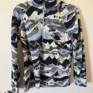 Eddie Bauer Women’s Blue Mountain Print Quarter Zip Fleece